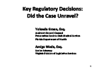 Watch Key Regulatory Decisions: did the Case Unravel?  Video