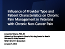 Watch Scope of Practice: Influence of Provider Type and Patient Characteristics on Chronic Pain Management in Veterans with Lower Back Pain Video